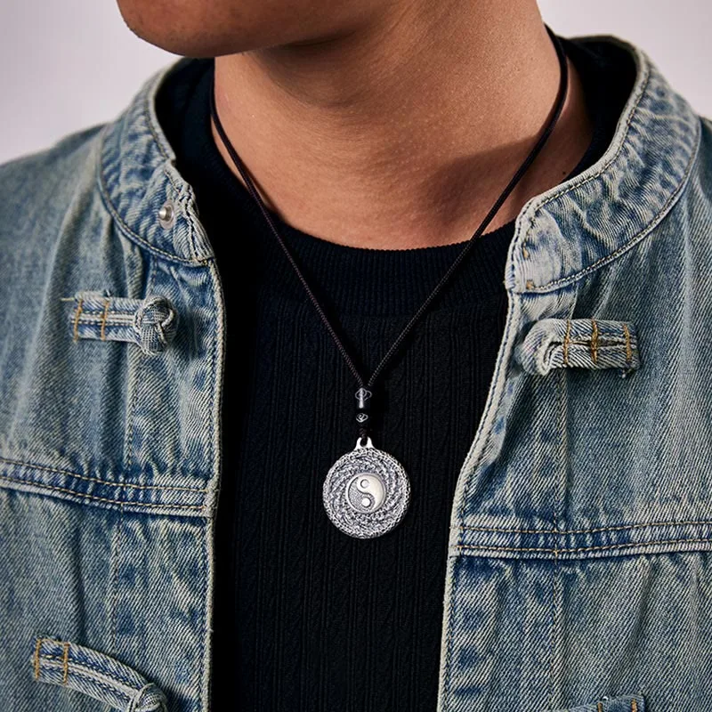 mythstone 999 sterling silver tai chi yin yang bagua design mountain ghosts spend money necklace pendant mythstone 999 sterling silver tai chi yin yang bagua design mountain ghosts spend money necklace pendant