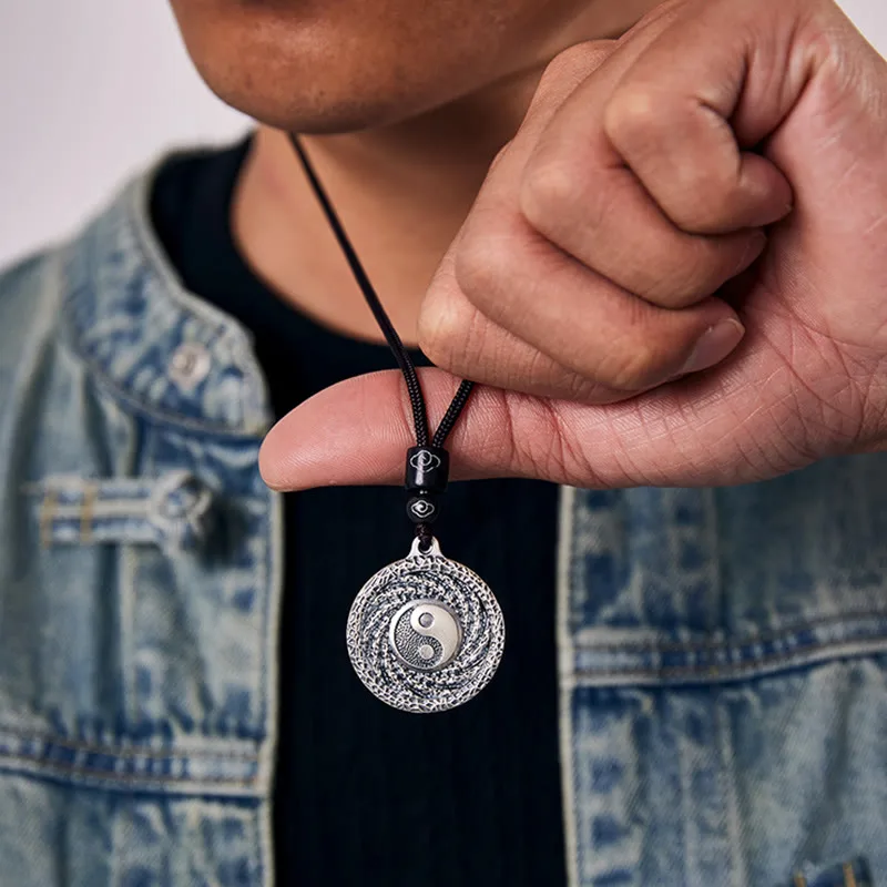 mythstone 999 sterling silver tai chi yin yang bagua design mountain ghosts spend money necklace pendant mythstone 999 sterling silver tai chi yin yang bagua design mountain ghosts spend money necklace pendant