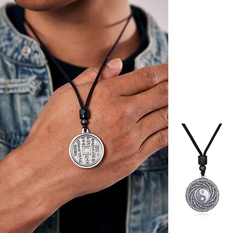 mythstone 999 sterling silver tai chi yin yang bagua design mountain ghosts spend money necklace pendant mythstone 999 sterling silver tai chi yin yang bagua design mountain ghosts spend money necklace pendant