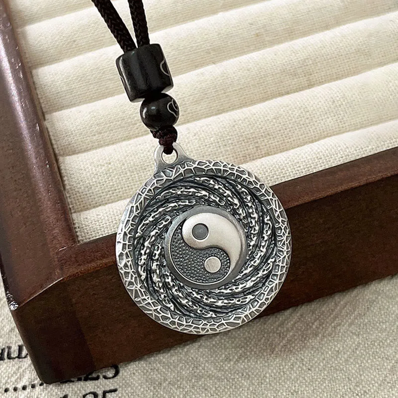 mythstone 999 sterling silver tai chi yin yang bagua design mountain ghosts spend money necklace pendant mythstone 999 sterling silver tai chi yin yang bagua design mountain ghosts spend money necklace pendant