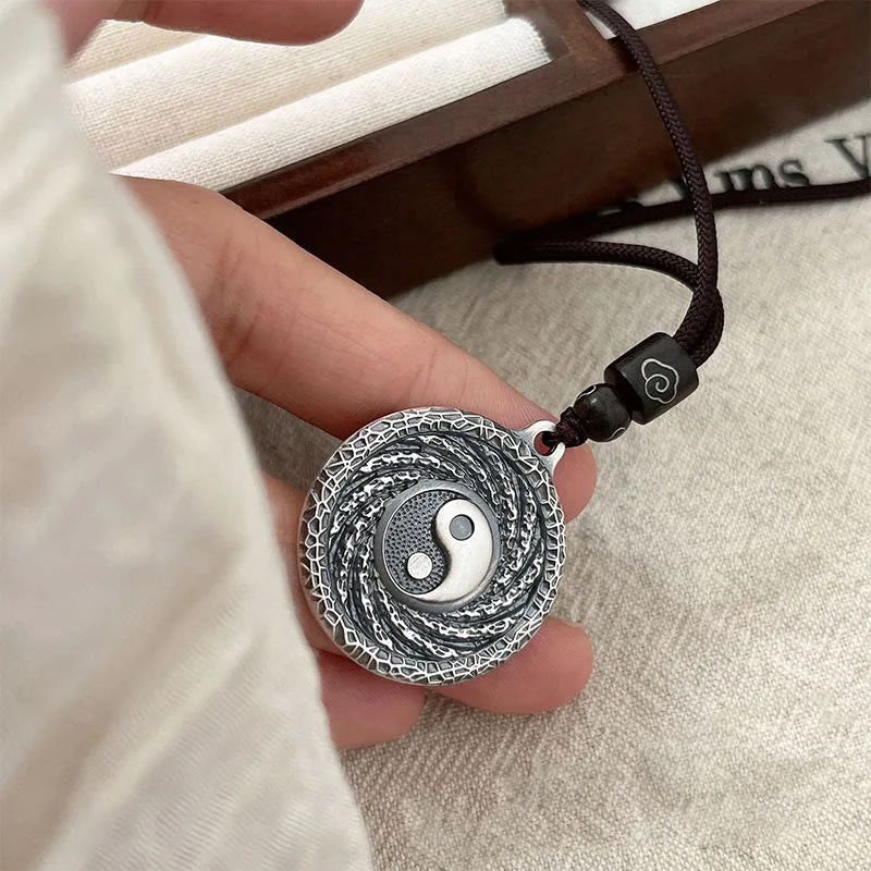 mythstone 999 sterling silver tai chi yin yang bagua design mountain ghosts spend money necklace pendant mythstone 999 sterling silver tai chi yin yang bagua design mountain ghosts spend money necklace pendant