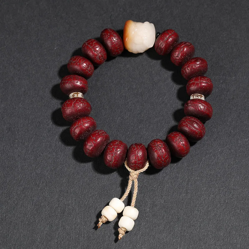 mythstone tibet bodhi seed dzi bead dancing lion luck bracelet wrist mala mythstone tibet bodhi seed dzi bead dancing lion luck bracelet wrist mala