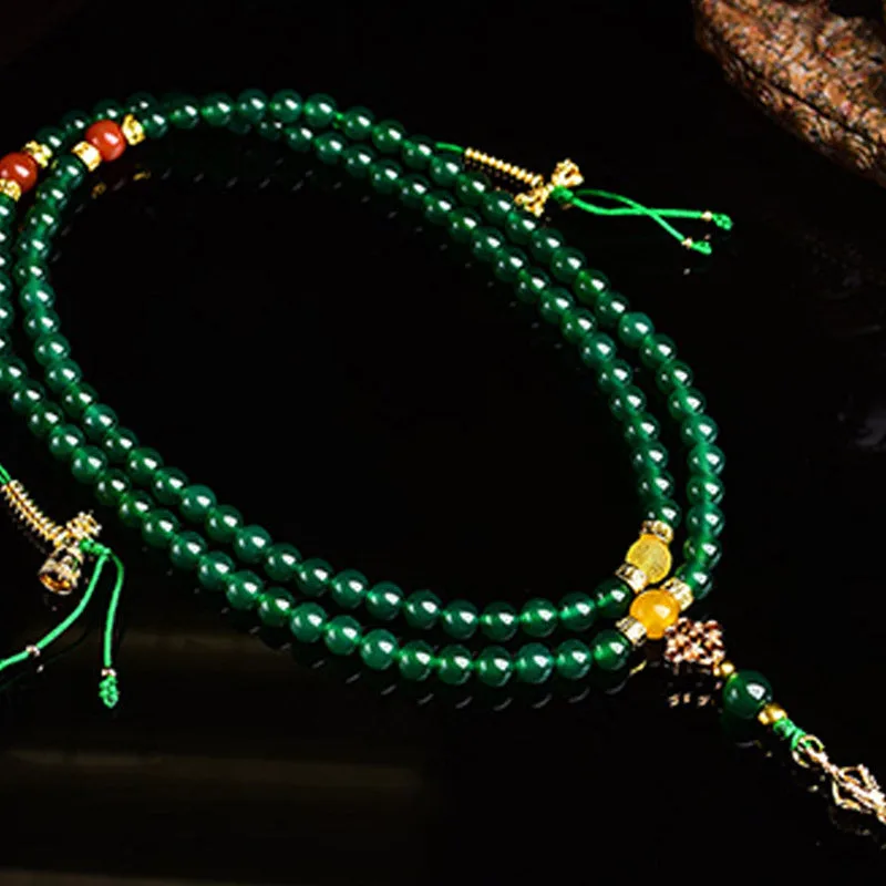 mythstone 108 beads natural green agate success bracelet mala mythstone 108 beads natural green agate success bracelet mala