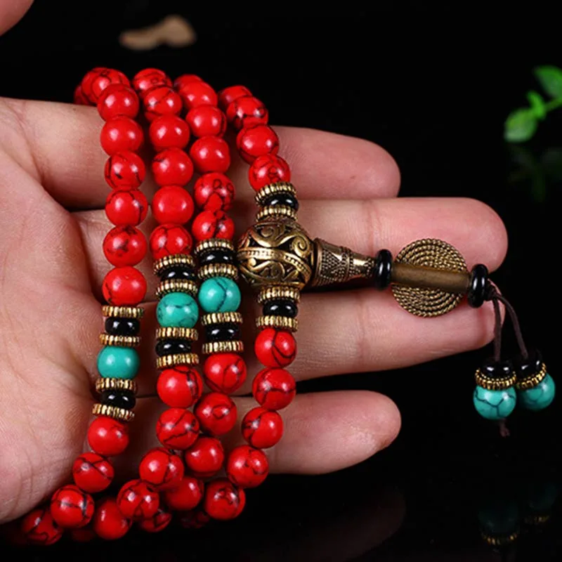 mythstone – tibetan mala red turquoise lucky necklace bracelet mythstone – tibetan mala red turquoise lucky necklace bracelet