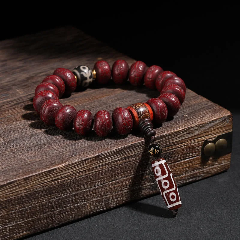 mythstone tibet bodhi seed dzi bead dancing lion luck bracelet wrist mala mythstone tibet bodhi seed dzi bead dancing lion luck bracelet wrist mala