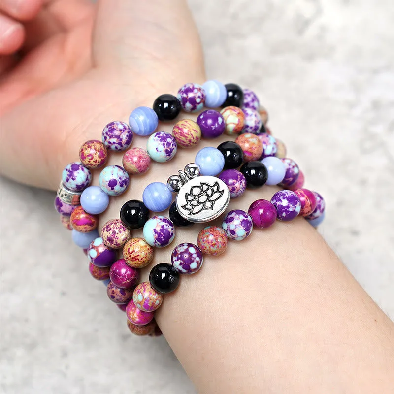 mythstone natural purple miano real stone lotus mala mythstone natural purple miano real stone lotus mala