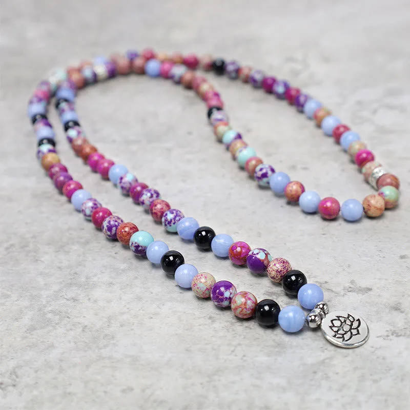 mythstone natural purple miano real stone lotus mala mythstone natural purple miano real stone lotus mala