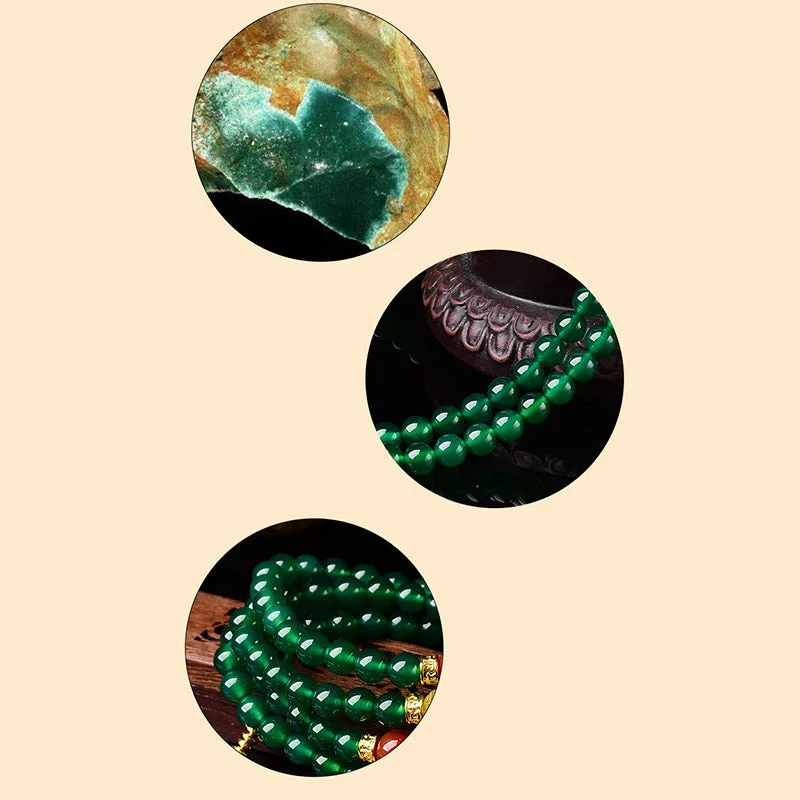 mythstone 108 beads natural green agate success bracelet mala mythstone 108 beads natural green agate success bracelet mala