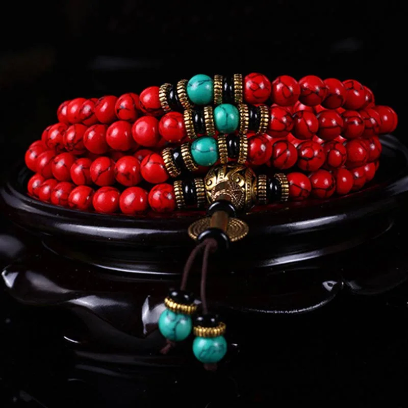 mythstone – tibetan mala red turquoise lucky necklace bracelet mythstone – tibetan mala red turquoise lucky necklace bracelet