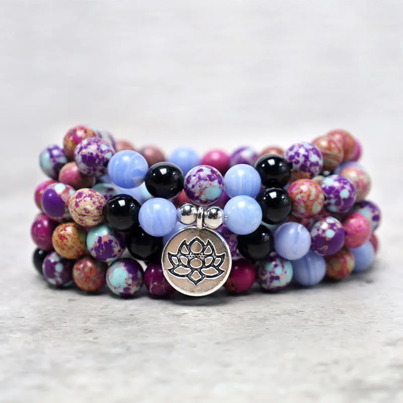 mythstone natural purple miano real stone lotus mala mythstone natural purple miano real stone lotus mala