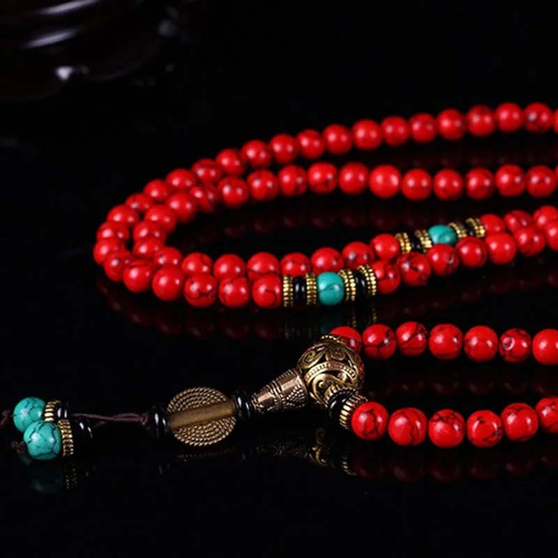 mythstone – tibetan mala red turquoise lucky necklace bracelet mythstone – tibetan mala red turquoise lucky necklace bracelet