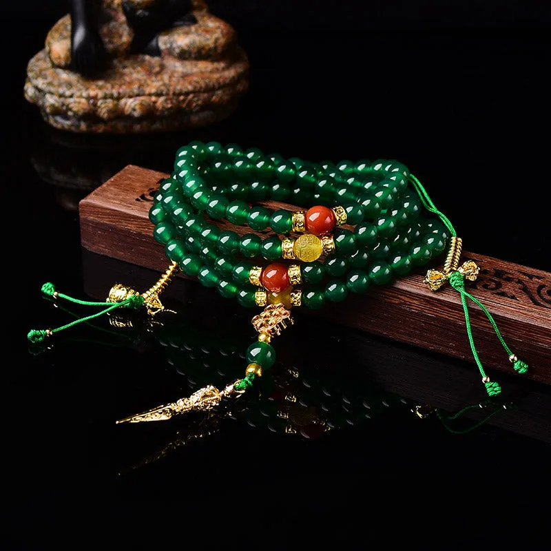 mythstone 108 beads natural green agate success bracelet mala mythstone 108 beads natural green agate success bracelet mala