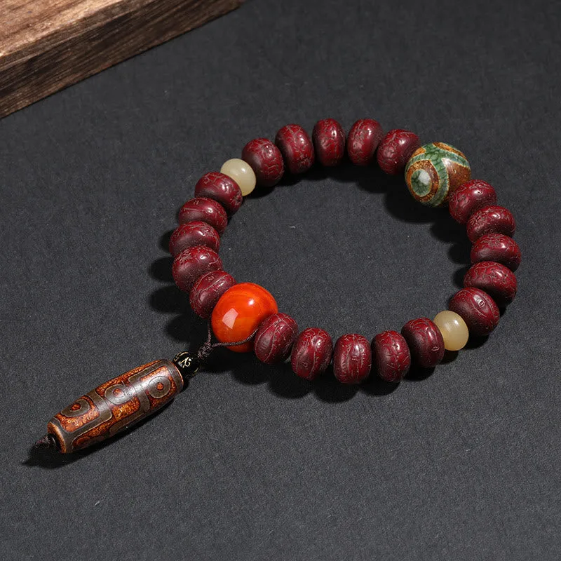 mythstone tibet bodhi seed dzi bead dancing lion luck bracelet wrist mala mythstone tibet bodhi seed dzi bead dancing lion luck bracelet wrist mala
