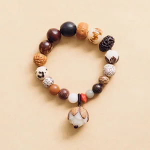 Mythstone Bodhi Seed Lotus Wisdom Peace Wrist Mala Bracelet