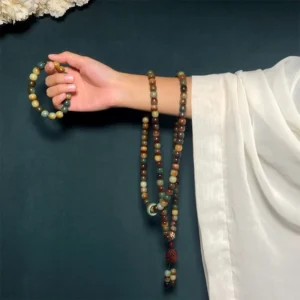 Mythstone 108 Mala Beads Bodhi Seed Peace and Wisdom Bracelet, Wrist Mala, Pocket Mala