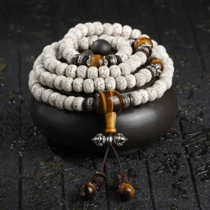 MythStone-Handmade Tibetan Tiger Eye Bodhi Seed Peace Bracelet